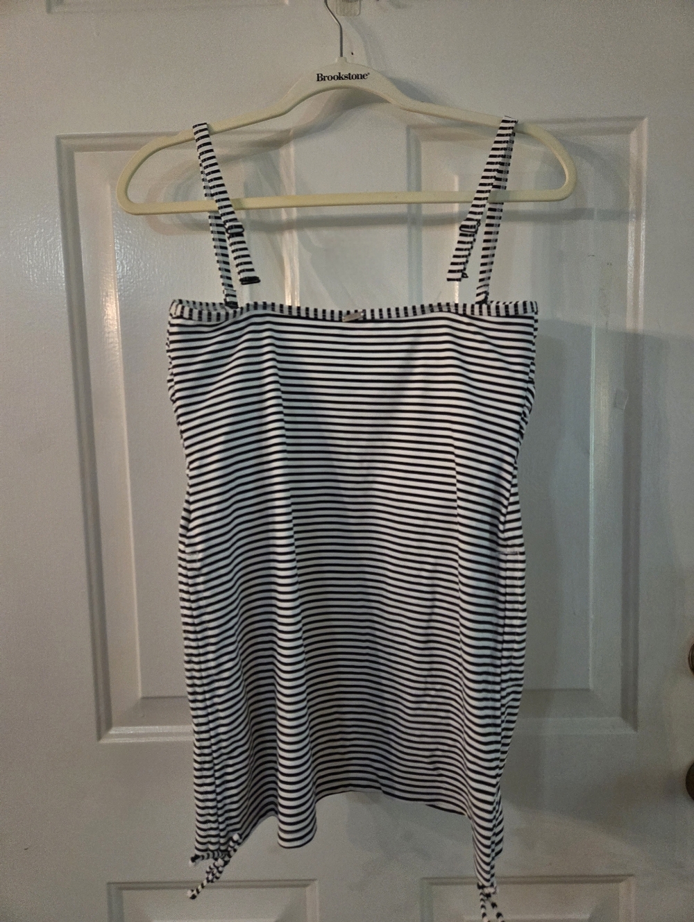 Panache Swim Anya Stripe Bandeau Tankini Top 36FF Convertible Retro Ruched NWT - Picture 4 of 8